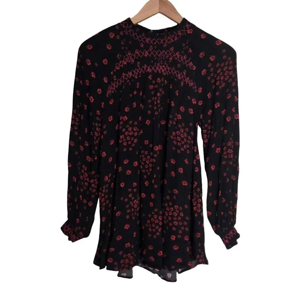 Women's - Free People Flowers In Her Hair Long Sleeve Tunic, Size Small - Picture 2 of 10